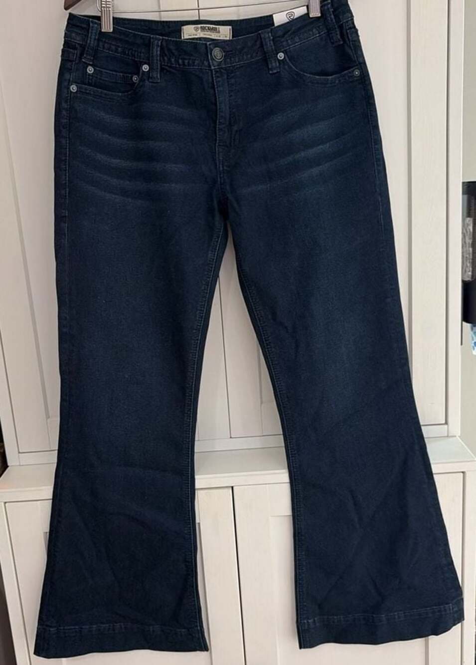Rock & Roll Denim Mid Rise Trouser Flare Jeans W31 L32 Dark Wash NWT